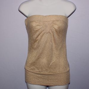 Super soft gold shimmer halter top
